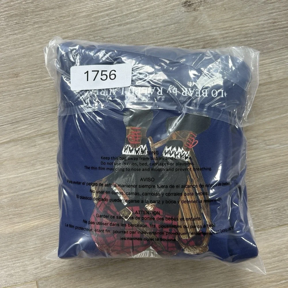 Polo Ralph Lauren Hoodie Boys XL (18-20) Blue Polo Bear Winter Pullover Fleece